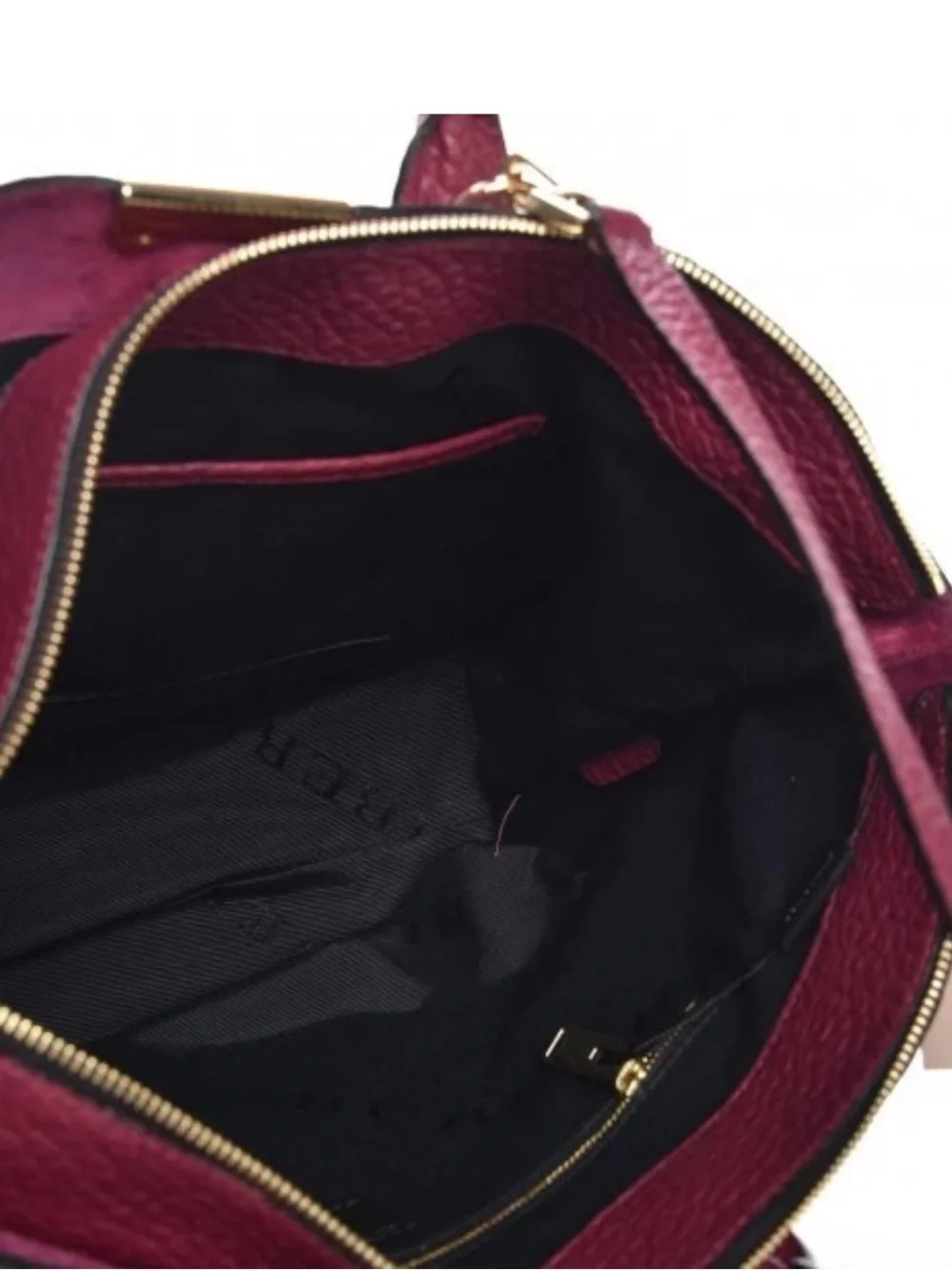 Burberry London Grainy Leather Check Medium Dewsbury Tote Bag Dark Plum NWOT
